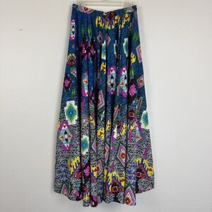 Mix Nouveau Aztec Geometric Boho Southwestern Full Maxi Skirt Multicolor Medium